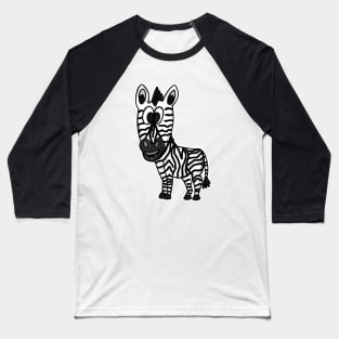 Doodle Zebra Baseball T-Shirt